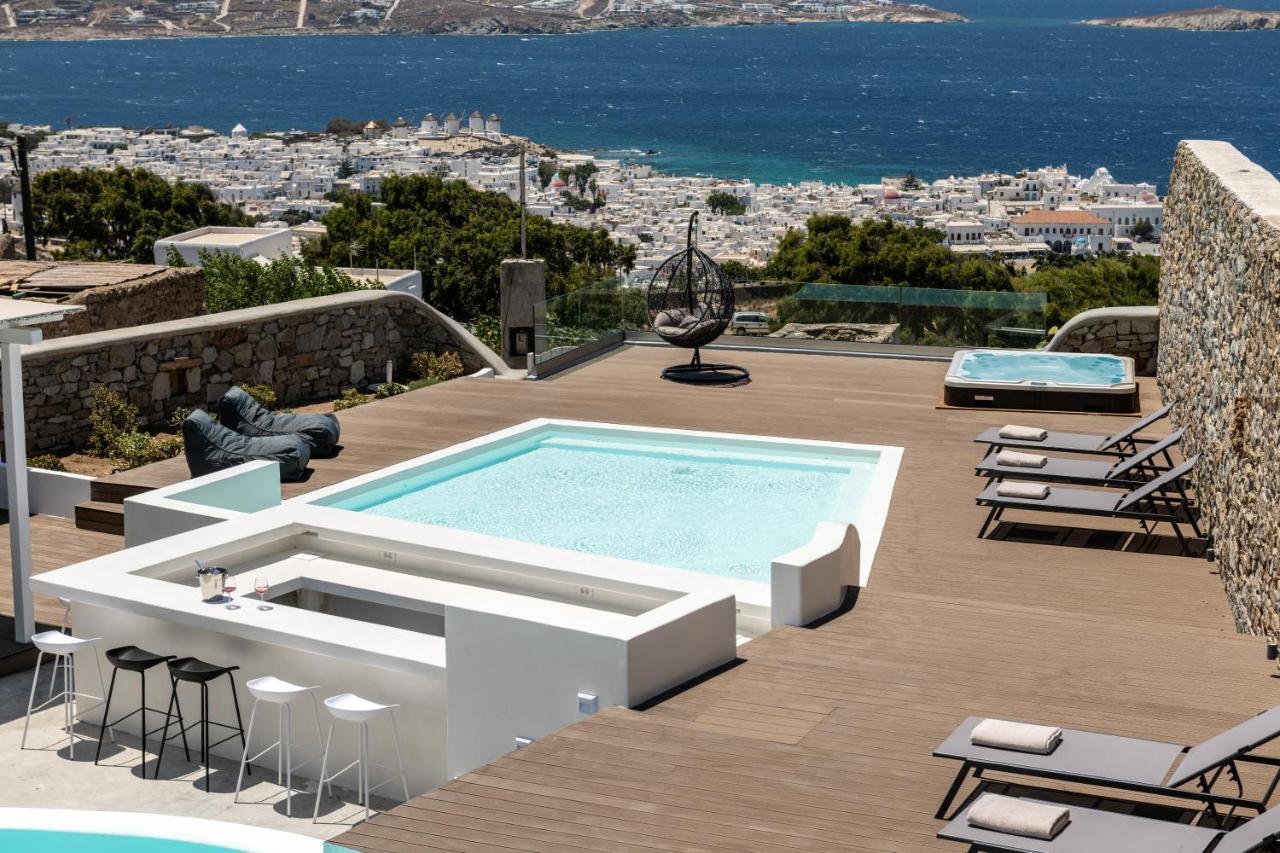 Villa In Mykonos - 6 Bedroom - 1Km From Mykonos Town - Infinity Pool - Sunset View ภายนอก รูปภาพ